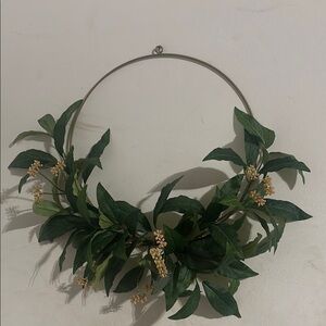 Green and Cream Floral Hoop Wreath